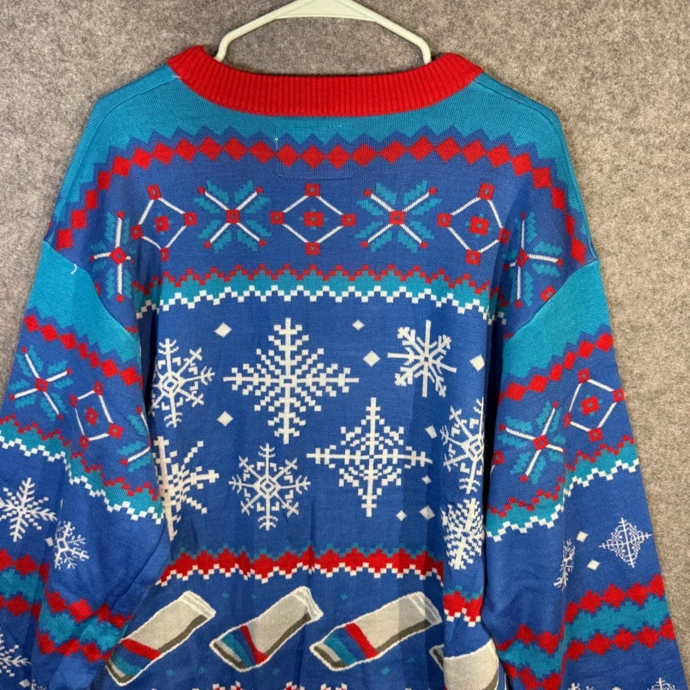 Tipsy Elves‎ Natural Light Ugly Christmas Sweater Mens 4XL Blue Beer NIP